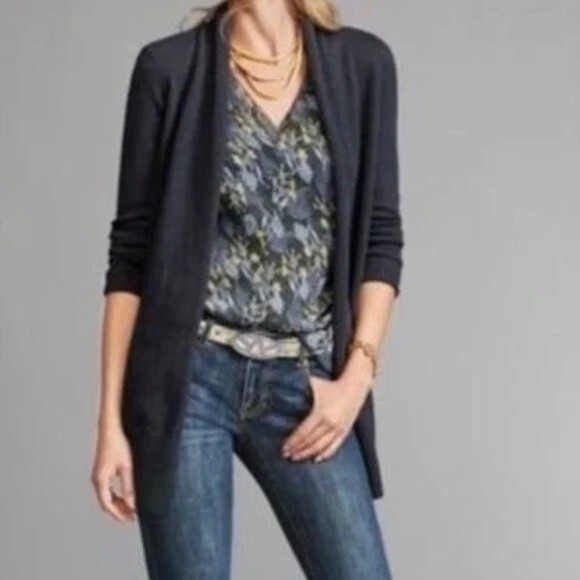 Cabi Open Cardigan Sweater with Key-hole back design in dark Navy Blue. Size S. - Picture 8 of 9